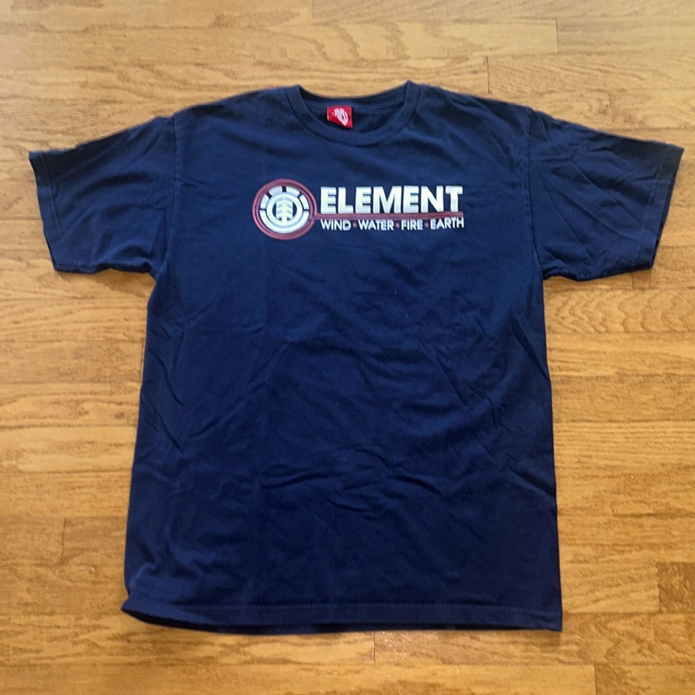 Vintage Element Skateboard T-shirt Wind Water Fire Earth Short Sleeve Made USA